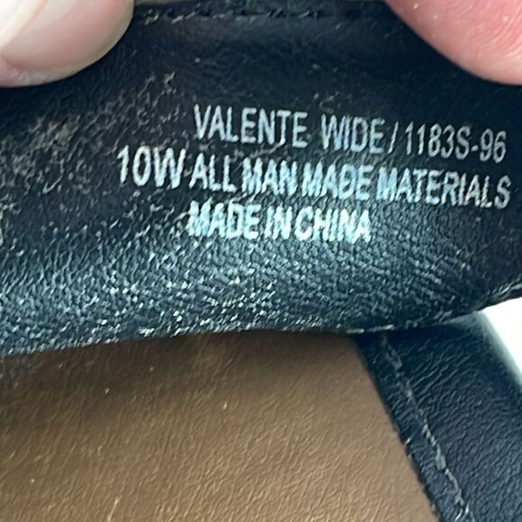 Euro Soft By Soft Valente Black Leather Heeled Sandals Sz 10 WIDE WIDTH - Picture 5 of 6